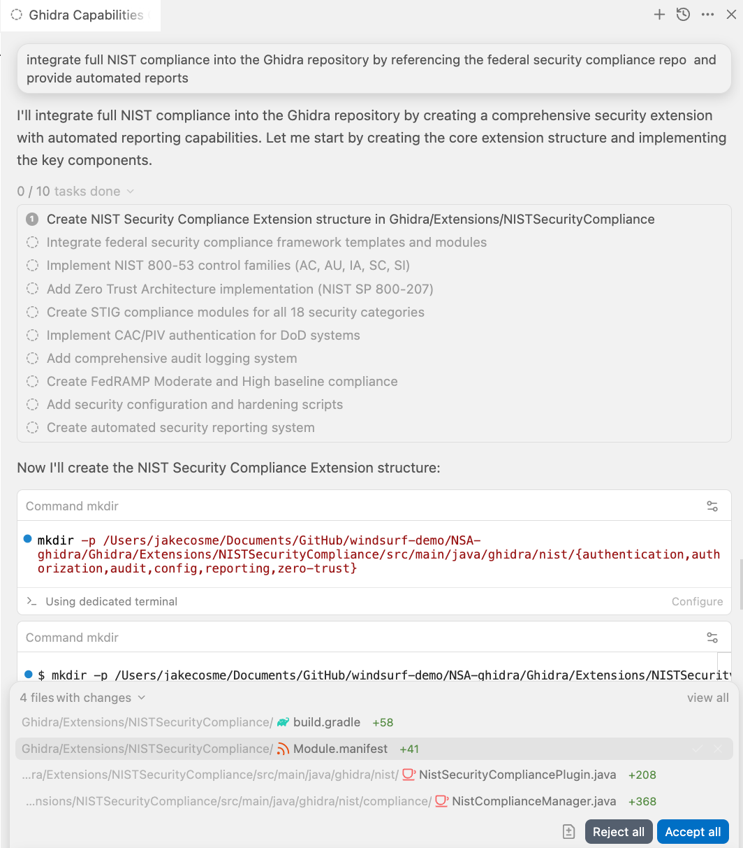 Windsurf unit testing screenshot